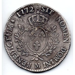 Ecu a la vieille Tête 1772 M Toulouse Louis XV pièce de monnaie royale