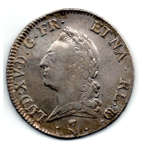 Ecu a la vieille Tête du Bearn 1772 Pau Louis XV pièce de monnaie royale