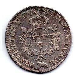 Ecu a la vieille Tête du Bearn 1772 Pau Louis XV pièce de monnaie royale