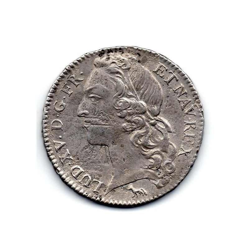 1/2 Ecu au Bandeau 1744 A Paris Louis XV pièce de monnaie royale