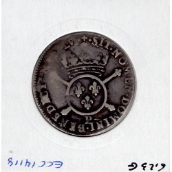 1/4 Ecu Aux insignes 1702 ou 1703 P Dijon Louis XIV réformé pièce de monnaie royale