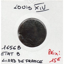 Liard de France 1656 B Acquigny Louis XIV pièce de monnaie royale