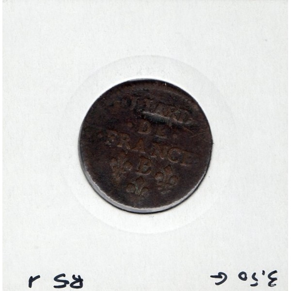 Liard de France 1656 B Acquigny Louis XIV pièce de monnaie royale