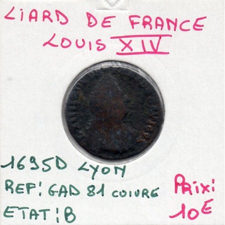 Liard de France 1695 D Lyon Louis XIV pièce de monnaie royale