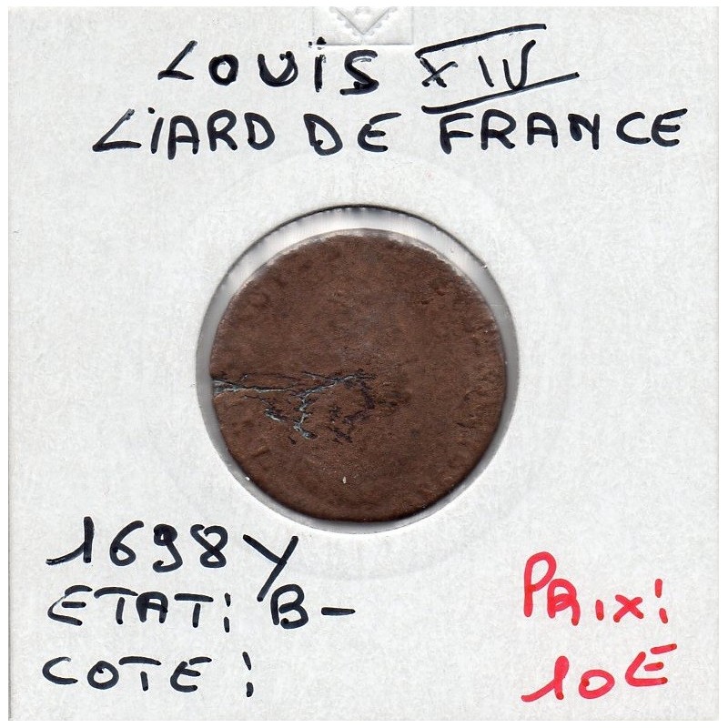 Liard de France 1698 Y Bourges Louis XIV pièce de monnaie royale