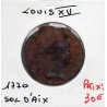 Sol d'Aix 1770 & Louis XV pièce de monnaie royale