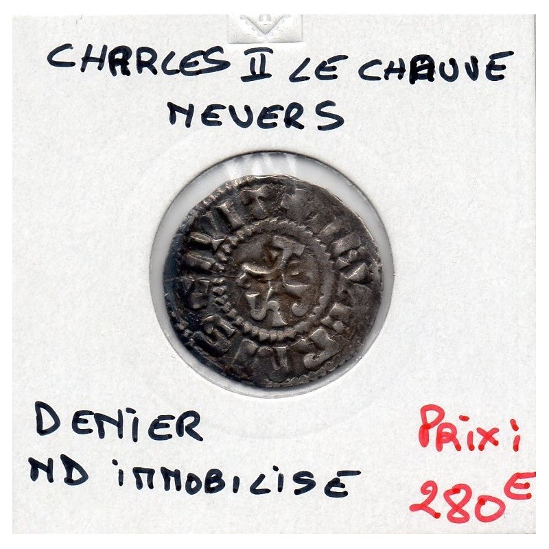 Denier de Nevers Charles II le Chauve  (843-877) pièce de monnaie Carolingienne