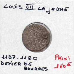 Denier de Bourges Louis VII (1137-1180) pièce de monnaie royale