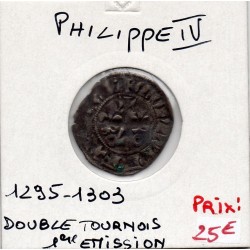 Double Tournois Philippe IV (1295-1303) pièce de monnaie royale