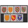 Timbre Yvert No 999-1005 France Blasons et armoiries des provinces