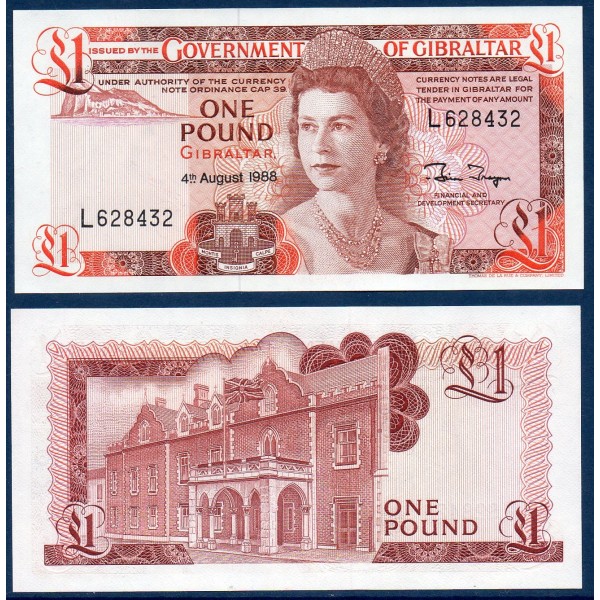 Gibraltar P.20e, Billet de 1 livre 1988 rouge