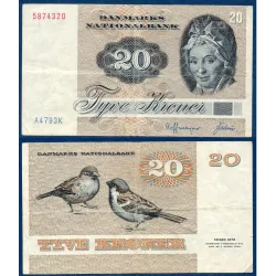 Danemark Pick N°49a, Billet de banque de 20 Kroner 1979