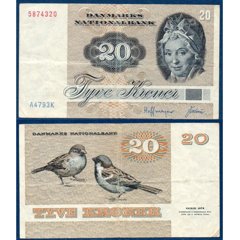 Danemark Pick N°49a, Billet de banque de 20 Kroner 1979 Danemark Pick N°49a, Billet de banque de 20 Kroner 1979