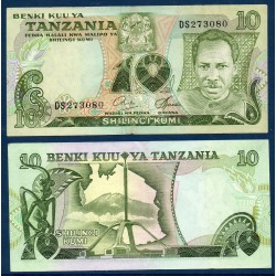 Tanzanie Pick N°6b, Billet de banque de 10 shillings 1978