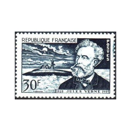 Timbre France Yvert No 1026 Jules Verne, cinquantenaire de la mort