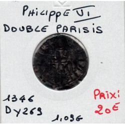 Double Parisis 3ème type Philippe VI (1346) pièce de monnaie royale