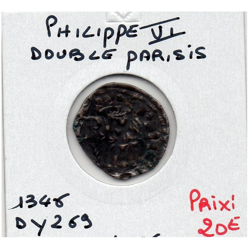 Double Parisis 3ème type Philippe VI (1346) pièce de monnaie royale