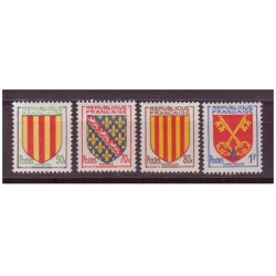Timbre Yvert No 1044-1047 France Série blasons, armoiries des provinces
