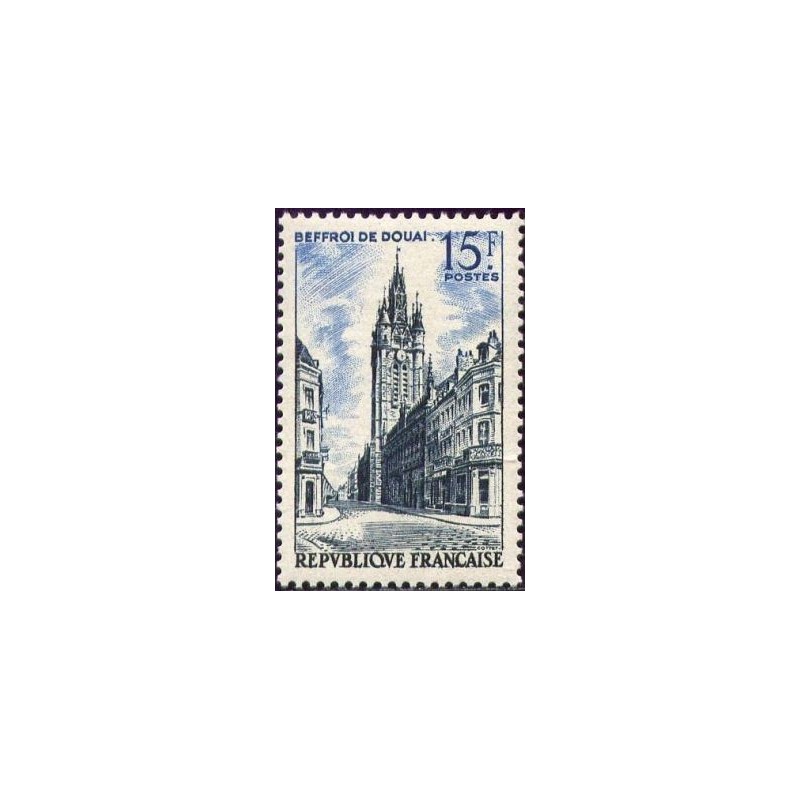 Timbre France Yvert No 1051 Beffroi de Douai