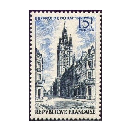 Timbre France Yvert No 1051 Beffroi de Douai