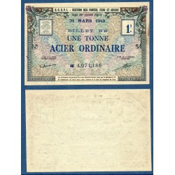 Billet de 1 tonne d'acier Ordinaire SPL, 31 mars 1949 bon de matierre OCRPI