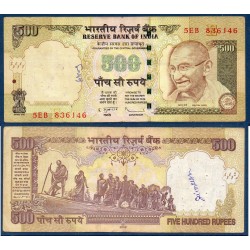 Inde Pick N°99q, Billet de banque de 500 Ruppes 2009 plaque E