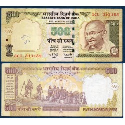 Inde Pick N°99k, Billet de banque de 500 Ruppes 2007 plaque R