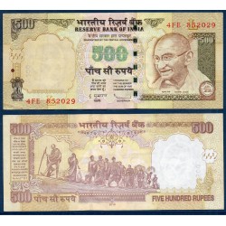 Inde Pick N°99v, Billet de banque de 500 Ruppes 2010 plaque L