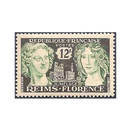 Timbre France Yvert No 1061 Jumelage Reims Florence