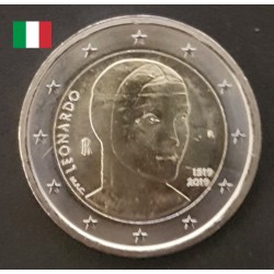 2 euros commémoratives Italie 2019 leonardo da vinci pieces de monnaie €