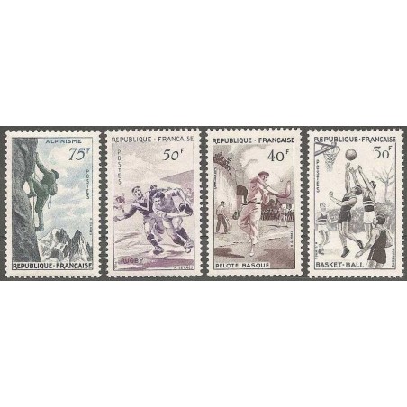 Timbre Yvert No 1072-1075 France Série sport