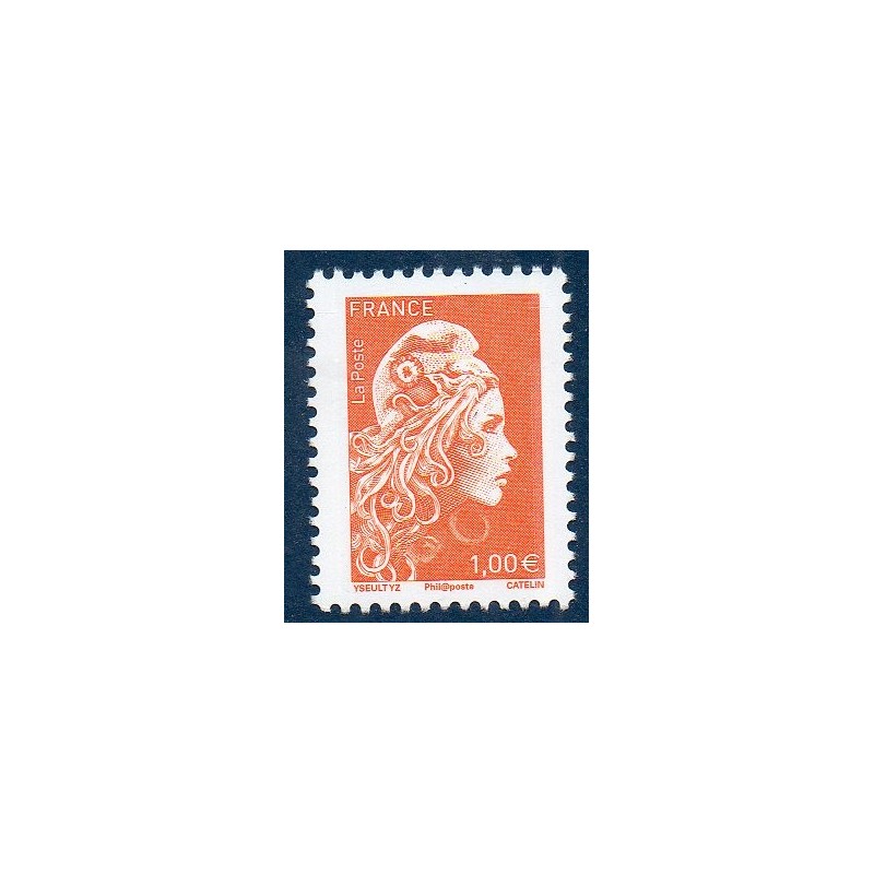 Timbre France Yvert No 5254 Marianne d'Yz l'engagee orange 1€ neuf luxe **