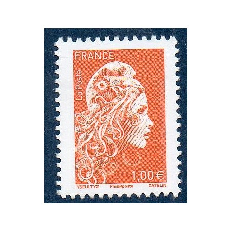 Timbre France Yvert No 5254 Marianne d'Yz l'engagee orange 1€ neuf luxe **