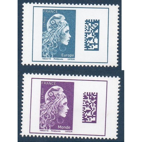 Timbre France Yvert No 5257 + 5258 Datamatrix marianne neufs luxes ** 2018