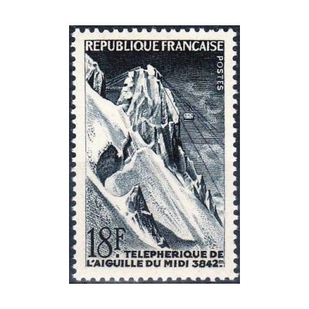 Timbre France Yvert No 1079 Téléphérique de l'Aiguille du Midi