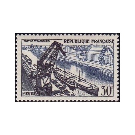 Timbre France Yvert No 1080 Port de Strasbourg