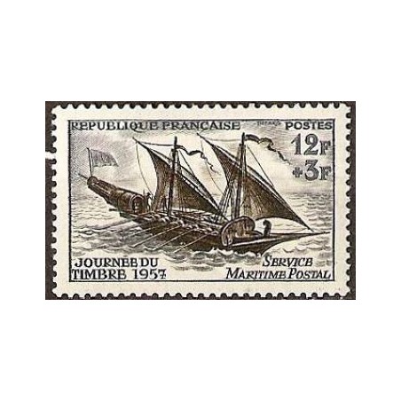 Timbre France Yvert No 1093 Journée du timbre la Felouque du XVIIIe siècle