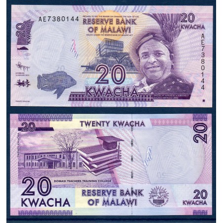 Malawi Pick N°57a, Billet de banque de 20 kwatcha 2012