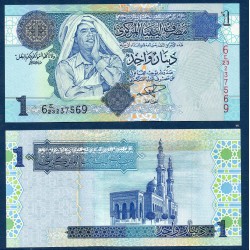 Libye Pick N°68a, Billet de banque de 1 dinar 2004