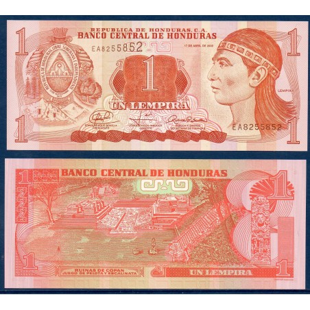 Honduras Pick N°89a, Billet de banque de 1 Lempira 2008