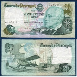 Portugal Pick N°176a, TB Billet de banque de 20 Escudos 1978