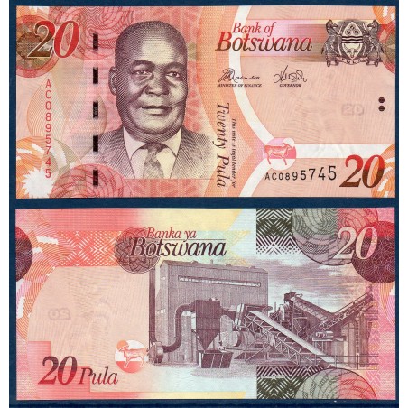 Botswana Pick N°31c Billet de banque de 20 Pula 2012