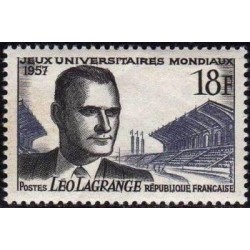 Timbre France Yvert No 1120 Léo Lagrange jeux universitaires mondiaux