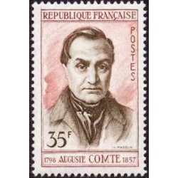 Timbre France Yvert No 1121 Auguste Comte centenaire de la mort