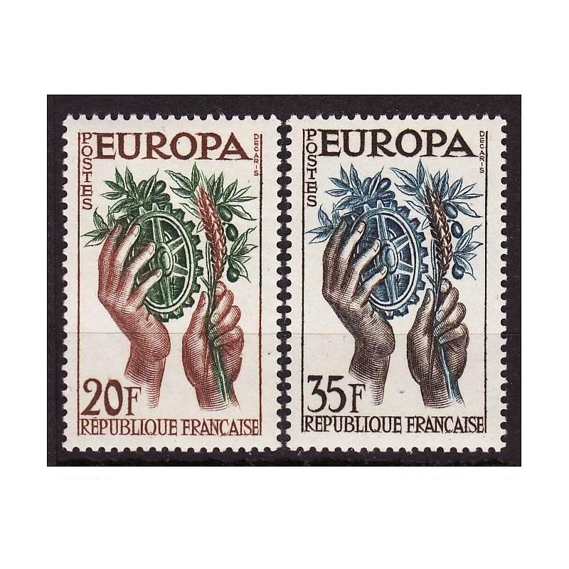 Timbre Yvert No 1122-1123 France paire Europa