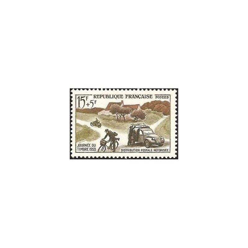 Timbre France Yvert No 1151 Journée du timbre Mécanisation de la distribution rurale