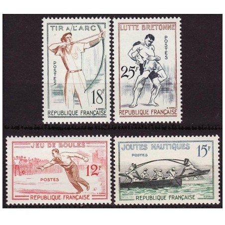 Timbres Yvert No 1161-1164 France Série sport  jeux traditionnels