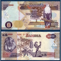 Zambie Pick N°45f, Billet de banque de 5000 Kwacha 2010