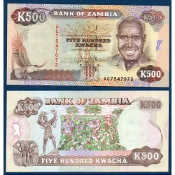 Zambie Pick N°35a, Billet de banque de 500 Kwacha 1991