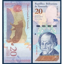 Venezuela Pick N°104, Billet de banque de 20 Bolivares 2018